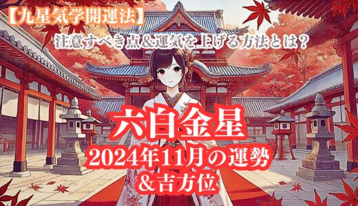 《占い》【六白金星】九星と易で占う２０２４年１１月の運勢 【九星気学開運法】