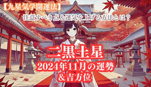 《占い》【二黒土星】九星と易で占う２０２４年１１月の運勢 【九星気学開運法】