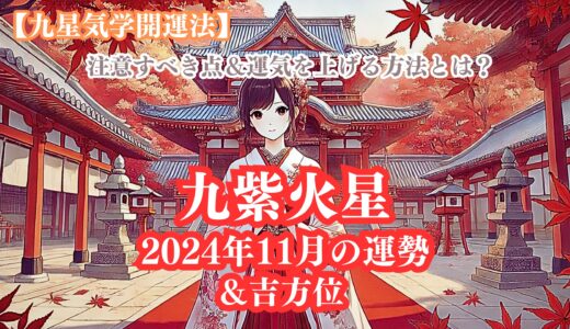 《占い》【九紫火星】九星と易で占う２０２４年１１月の運勢 【九星気学開運法】