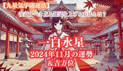 《占い》【一白水星】九星と易で占う２０２４年１１月の運勢 【九星気学開運法】