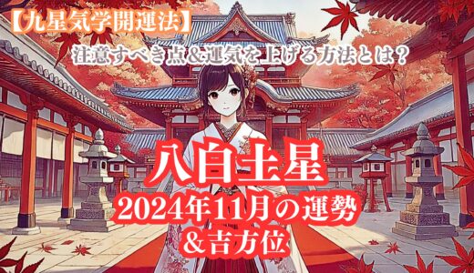 《占い》【八白土星】九星と易で占う２０２４年１１月の運勢 【九星気学開運法】