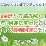 「2025年1月運気を上げたい人のおすすめ最強開運日とは？」九星暦から読み解く《九星気学》