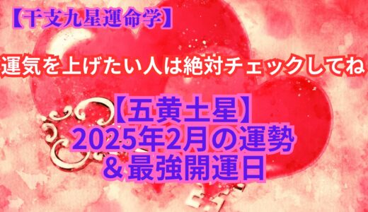 【五黄土星】２０２５年２月の運勢＆最強開運日《干支九星運命学》