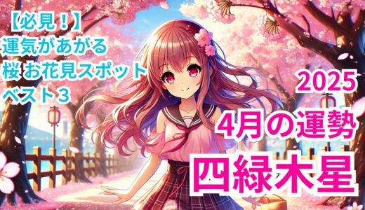 【四緑木星】2025年4月九星別の運勢＆運気が上がる桜のお花見パワースポットベスト３