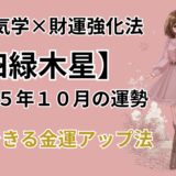 【四緑木星】2025年10月の運勢＆本当は教えたくない金運爆上げ法＠九星気学