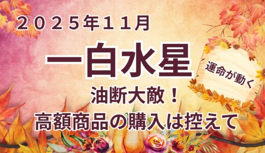 【一白水星】2025年11月の運勢 慎重さと質が光る月 油断大敵な運を味方に変える＠九星気学