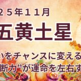 【五黄土星】 2025年11月の運勢  迷いをチャンスに変える！“判断力”が運命を左右する＠九星気学