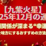 【九紫火星】2025年12月の運勢 信頼関係が深まる“幸運の年末” 運を味方にするおすすめの方法とは？