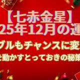 【七赤金星】2025年12月の運勢 家庭内トラブルもチャンスに変える！運気を動かすとっておきの秘策とは？