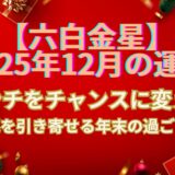 【六白金星】2025年12月の運勢 ピンチをチャンスに！幸運を引き寄せる年末の過ごす方法とは？