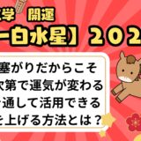 【一白水星】2026年の運勢　八方塞がりだからこそ行動次第で運気が変わる！
