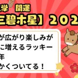 【三碧木星】2026年の運勢  人脈が広がり楽しみが一気に増えるラッキーな１年