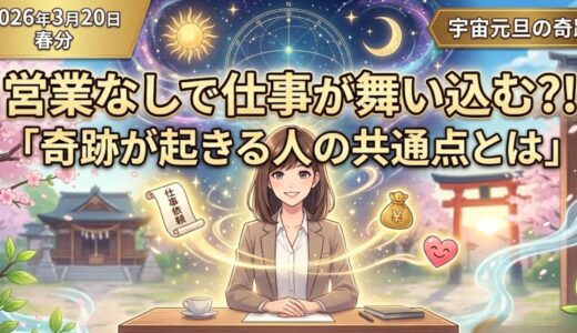 2026年3月20日“宇宙元旦”に起きた奇跡｜営業してないのに仕事が決まる人の共通点とは？