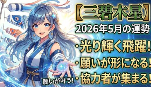 【三碧木星】2026年5月の運勢 光り輝く「飛躍」の季節、あなたの願いが形になる！