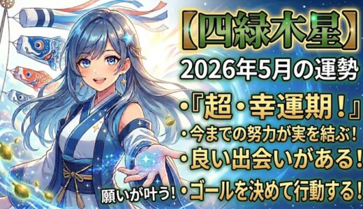 【四緑木星】2026年5月の運勢 追い風を味方にしてチャンスをつかもう！